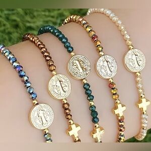 Gold and Multicolor Charm Bracelets